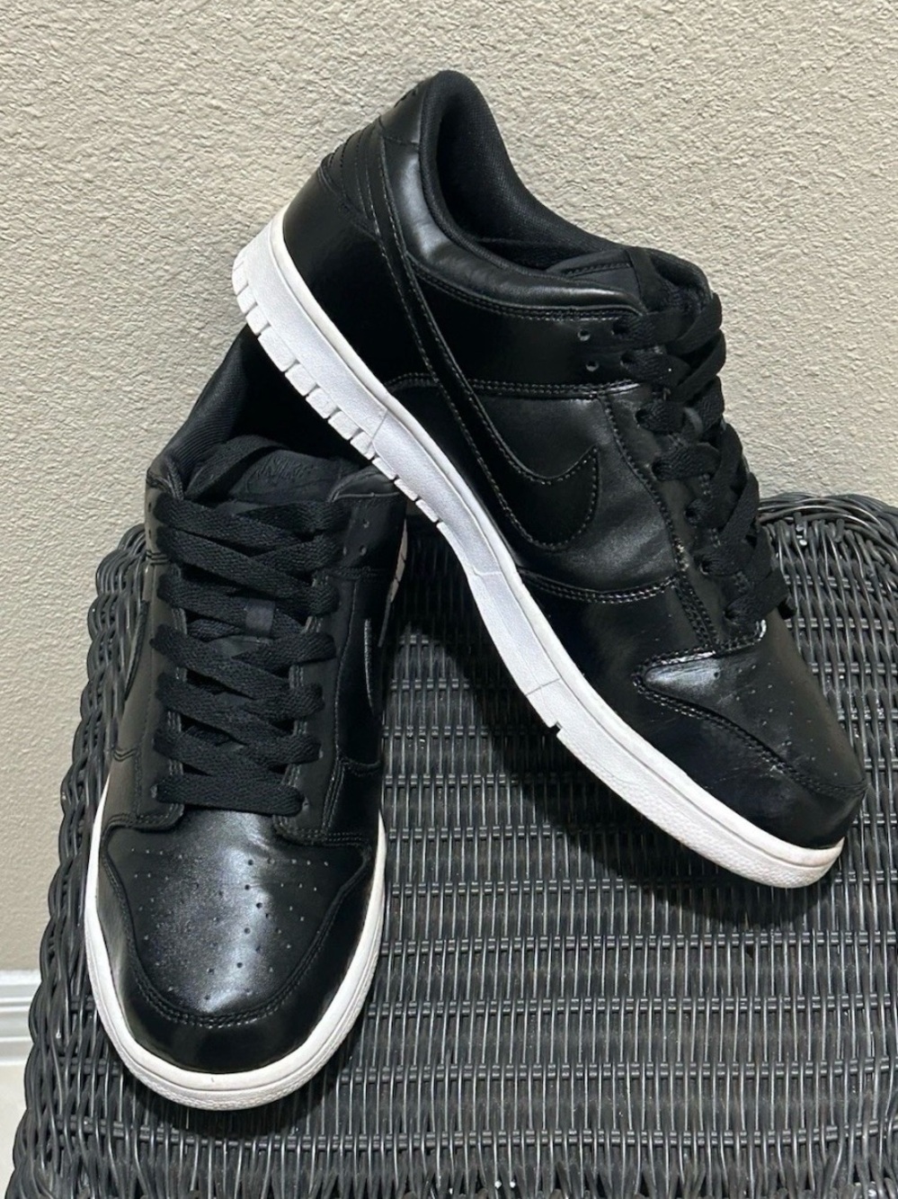Size 13 Nike Dunk Low Black/Black-White 904234-003